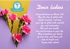 Dear ladies, Congratulations on March 8th!